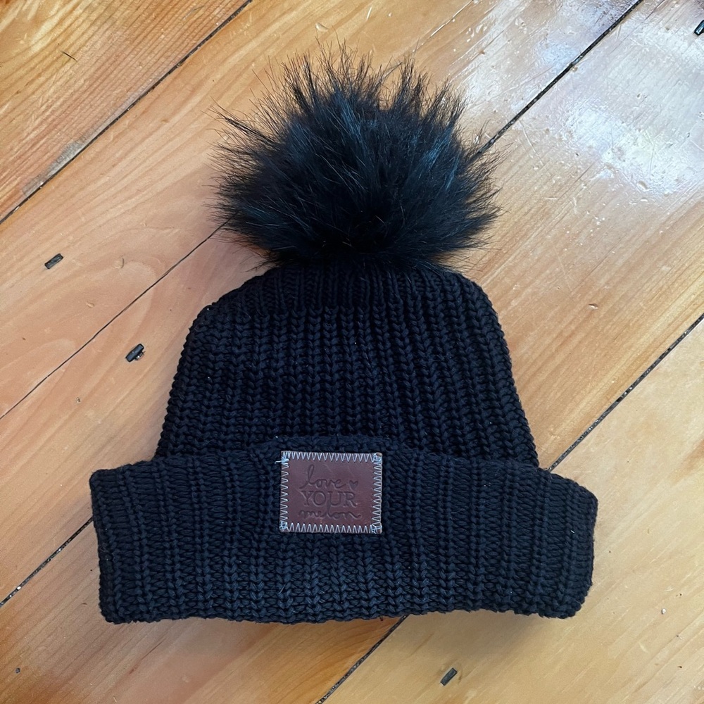 Love Your Melon black Pom hat